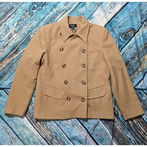 Rafaella Size 12 Caramel  Tan Double Breasted Peacoat Coat